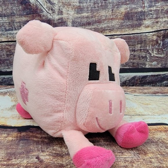 Nanco Minecraft Pink Pixel Pig Stuffed Animal Plush 6" - Picture 1 of 1